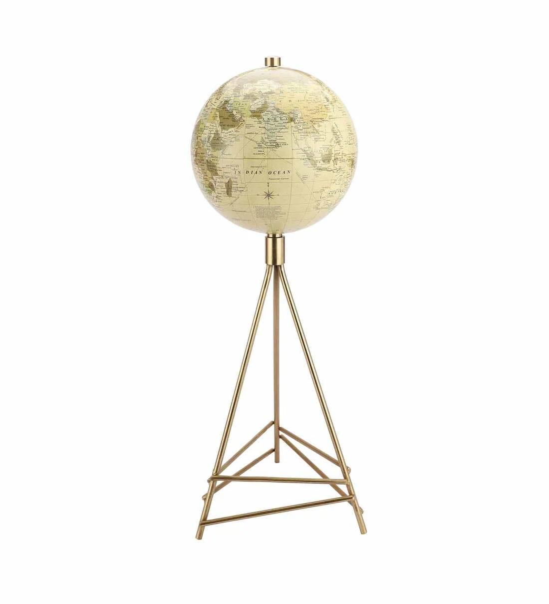 Perched Cream Globe Iron Table Accent, - Ouch Cart 