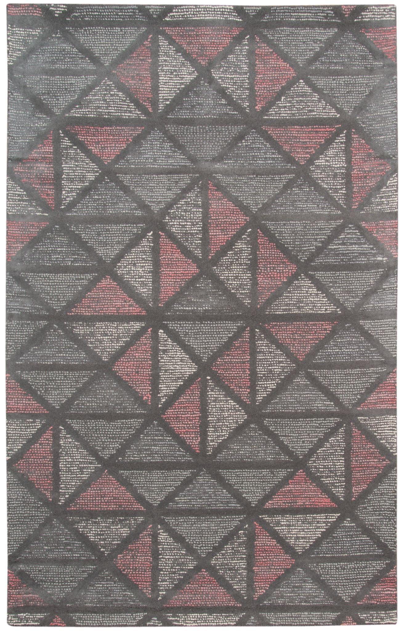 Peach Wool Vector 5x8 Feet Hand-Tufted Carpet - Rug - Ouch Cart 