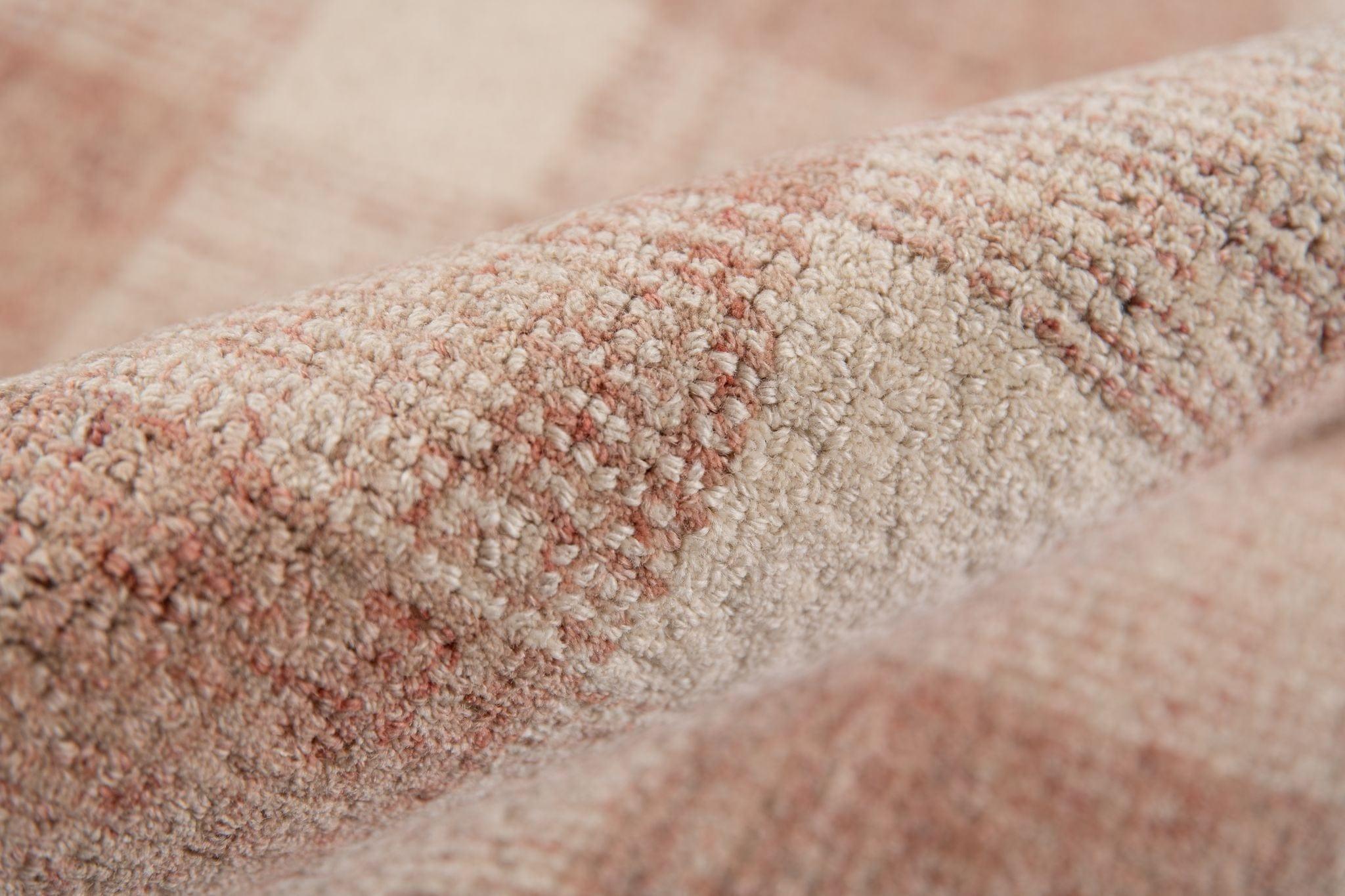 Rose Gold Wool Tartan 8X10 Feet Hand-Tufted Carpet - Rug - Ouch Cart 