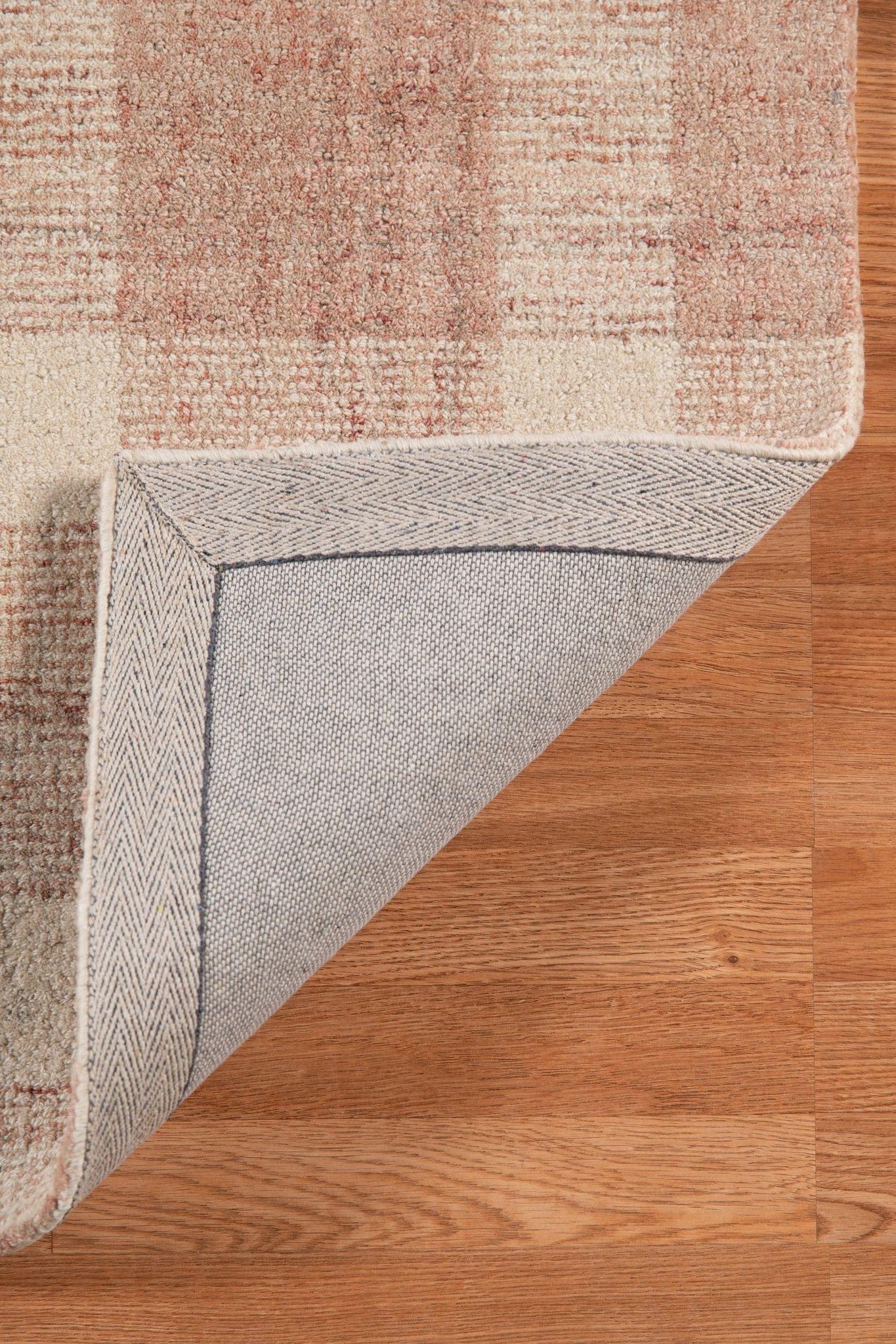Rose Gold Wool Tartan 8X10 Feet Hand-Tufted Carpet - Rug - Ouch Cart 