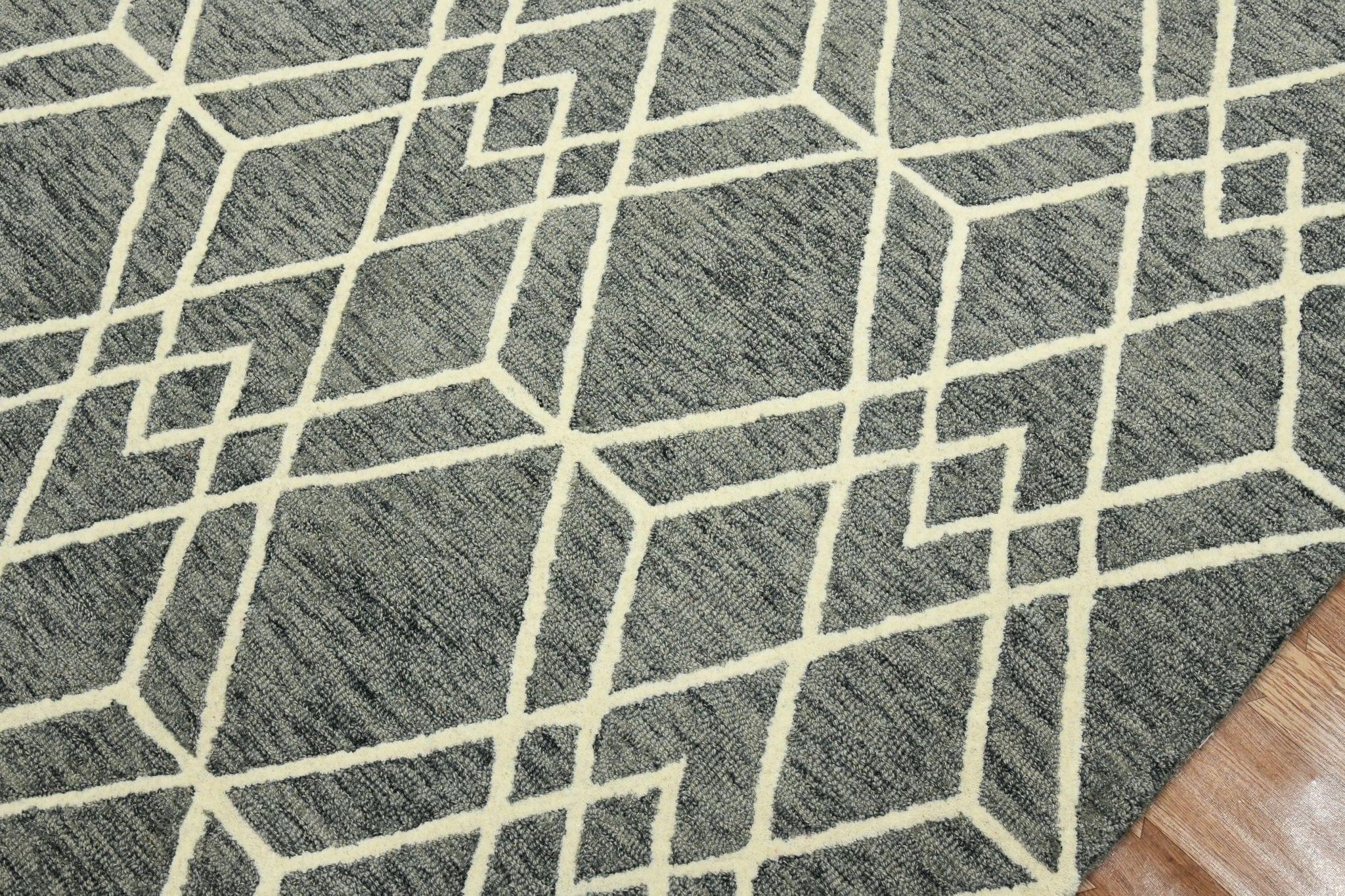 Gray Wool Vista 4x6 Feet Hand-Tufted Carpet - Rug - Ouch Cart 