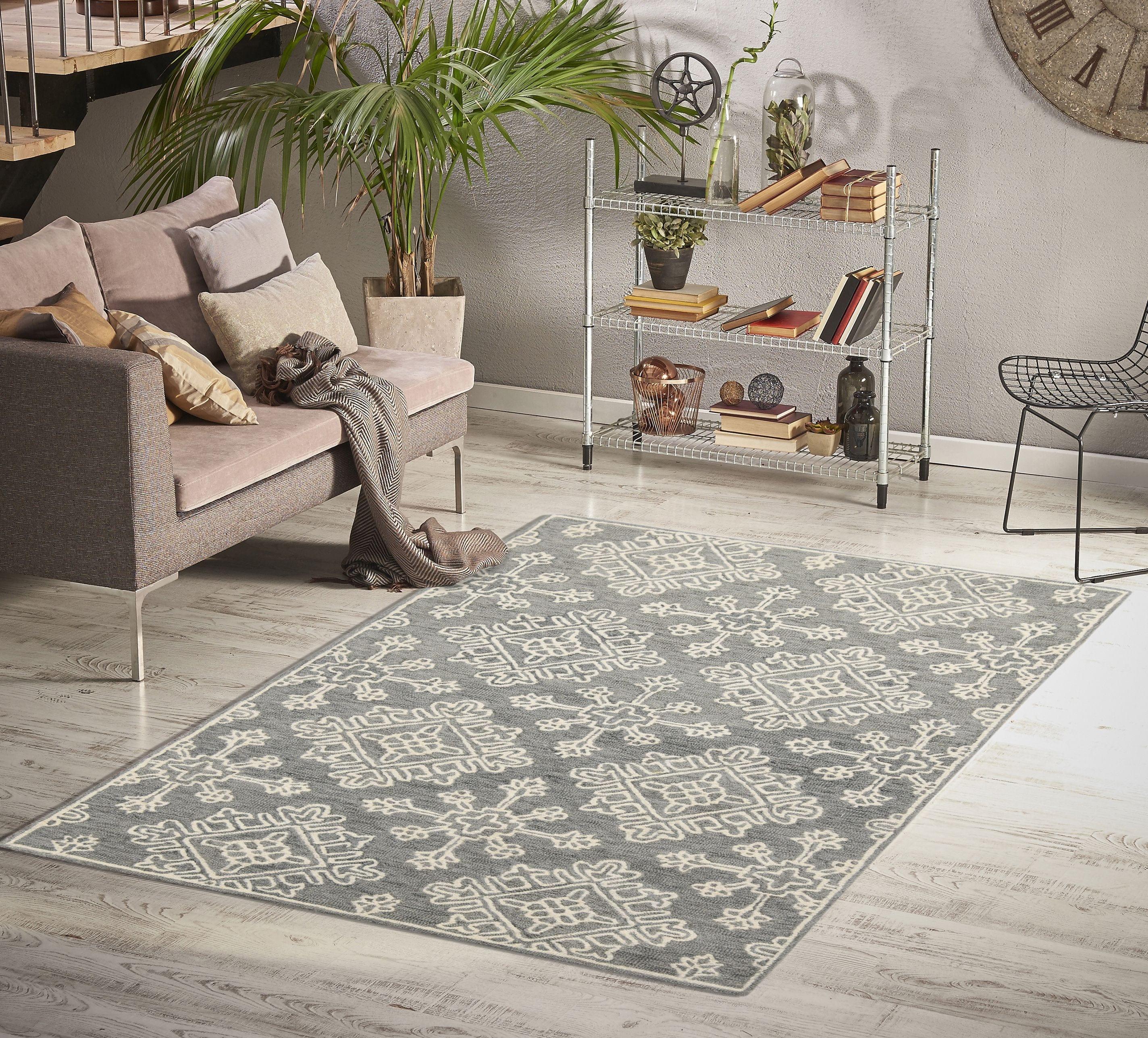 Shale Gray Wool Boston 4x6 Feet Hand-Tufted Carpet - Rug - Ouch Cart 