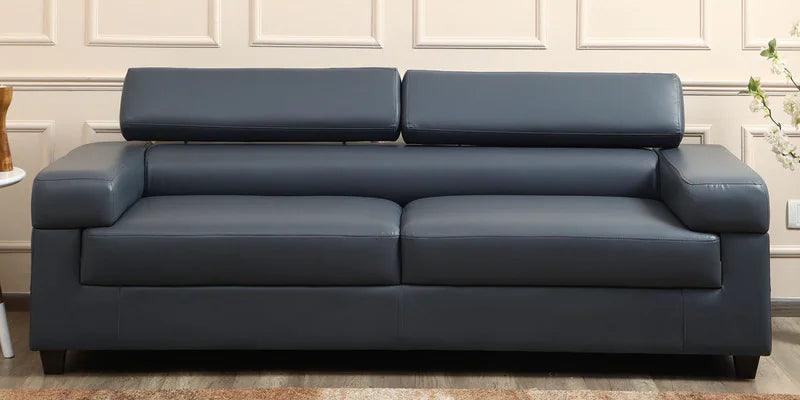 Leatherette 3 Seater Sofa In Grey Colour - Ouch Cart 