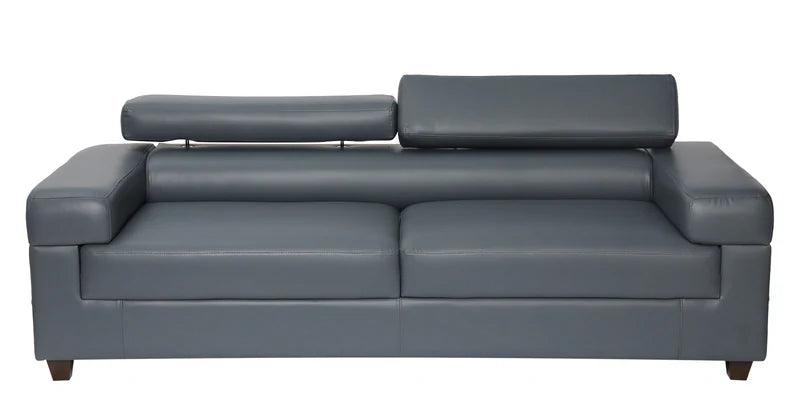 Leatherette 3 Seater Sofa In Grey Colour - Ouch Cart 