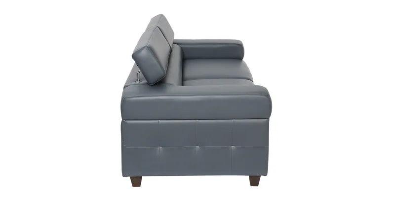 Leatherette 3 Seater Sofa In Grey Colour - Ouch Cart 