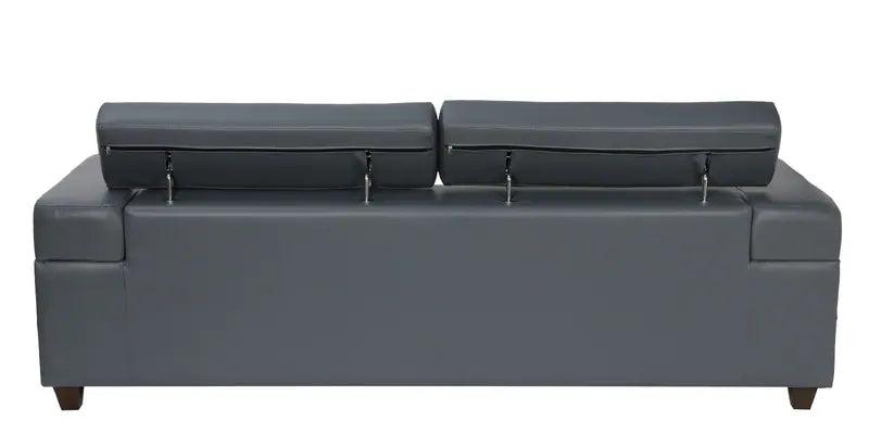 Leatherette 3 Seater Sofa In Grey Colour - Ouch Cart 