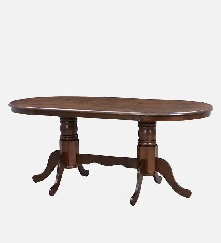 Solid Wood 6 Seater Dining Set in Brown Colour - Ouch Cart 