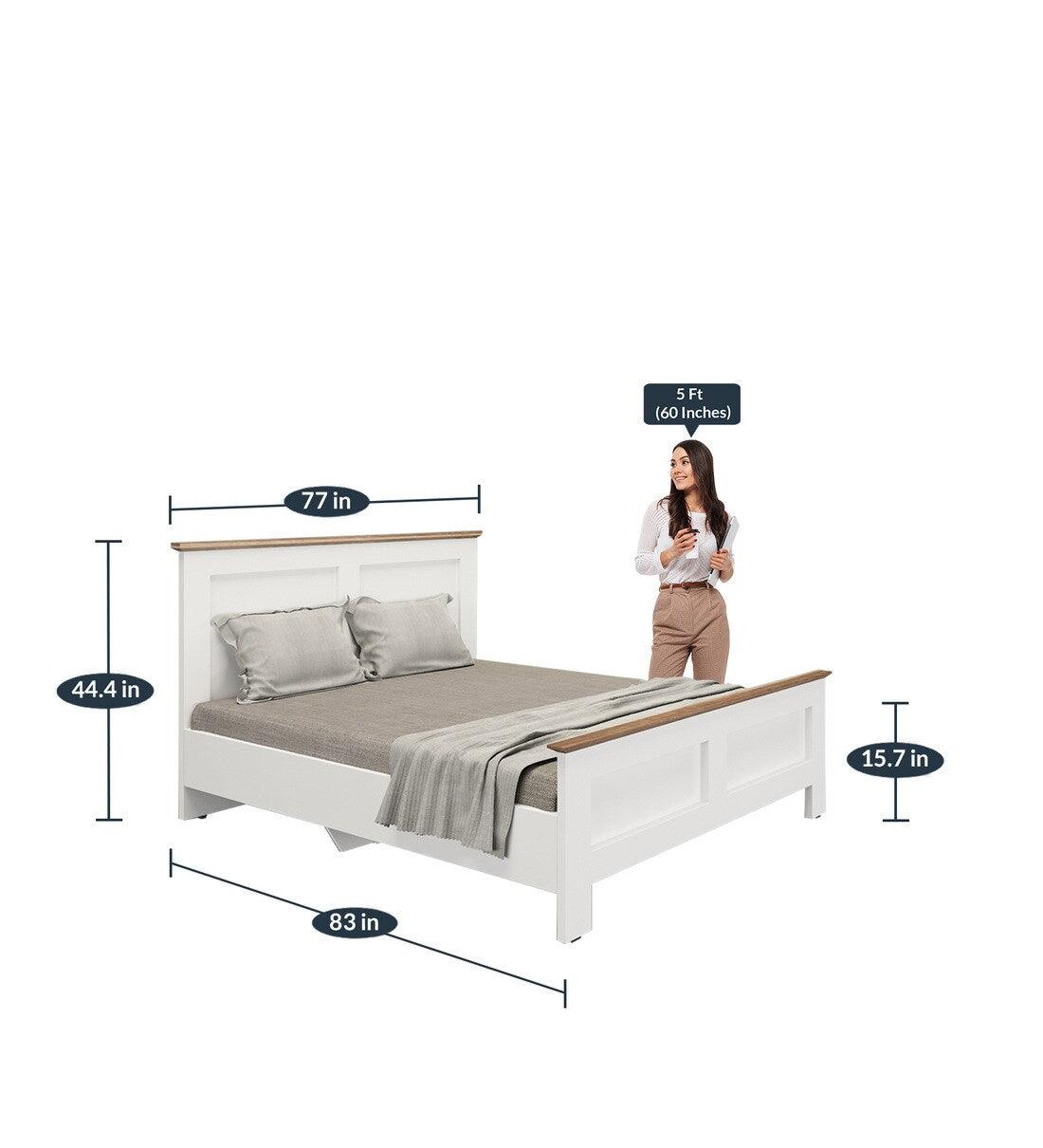 Colen King Size Bed in Mist White Finish - Ouch Cart 