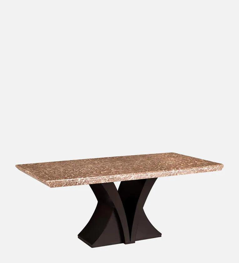 Marble 6 Seater Dining Sets In Brown & Gold Finish - Ouch Cart 
