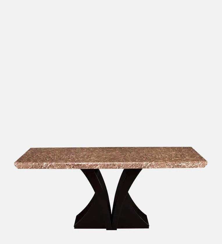 Marble 6 Seater Dining Sets In Brown & Gold Finish - Ouch Cart 