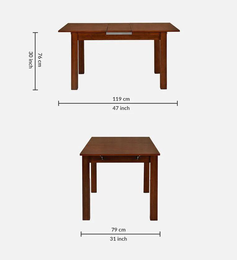 Solid Wood Extendable 6 Seater Dining Set In Brown Finish With Bench - Ouch Cart 