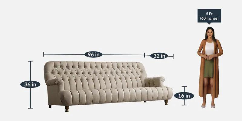 Fabric 3 Seater Sofa in Beige Colour - Ouch Cart 