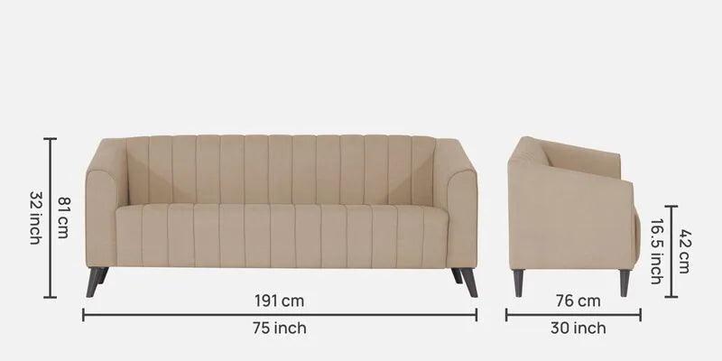 Fabric 3 Seater Sofa in Beige Colour - Ouch Cart 