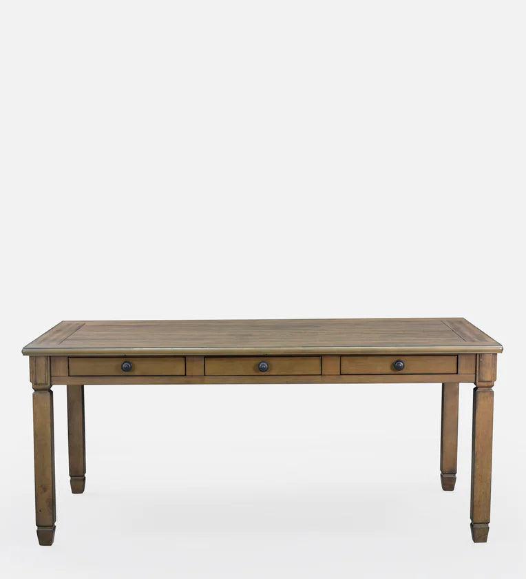 Solid Wood 6 Seater Dining Set in Light Brown Colour With Bench - Ouch Cart 