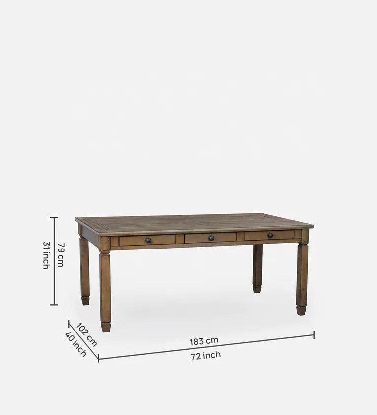 Solid Wood 6 Seater Dining Set in Light Brown Colour With Bench - Ouch Cart 