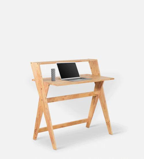 Merve Rocio Study Table in Natural Finish - Ouch Cart 