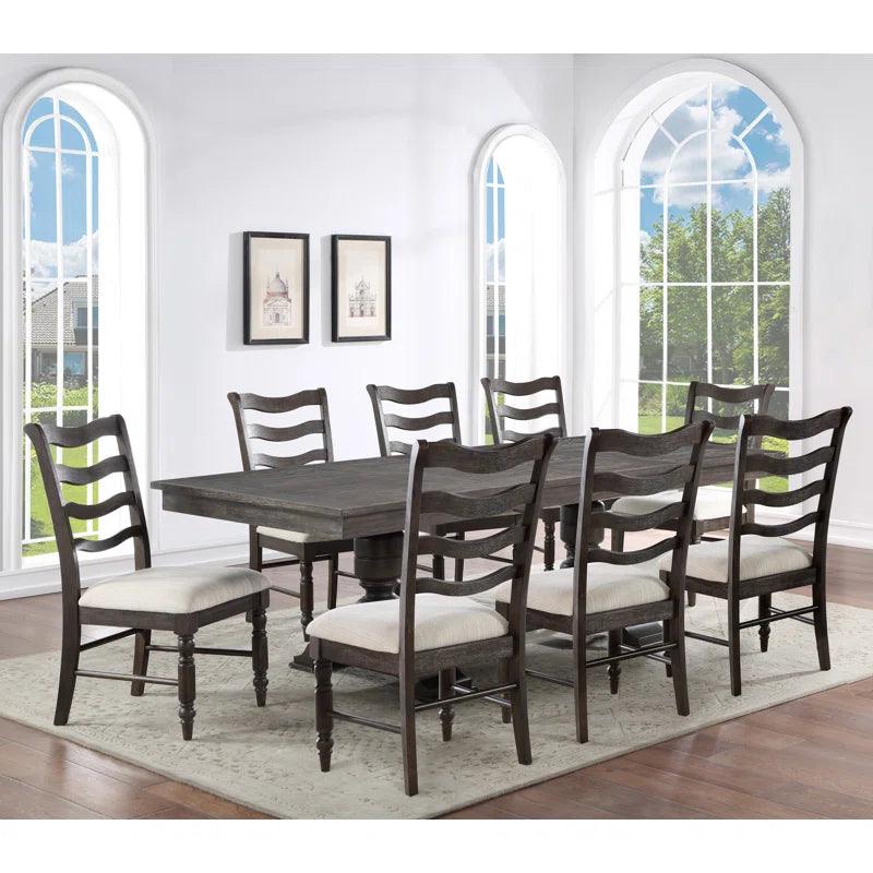 9 - Piece Extendable Double Pedestal Dining Set - Ouch Cart 