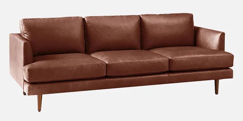 Leatherette 3 Seater Sofa in Lama Brown Colour - Ouch Cart 