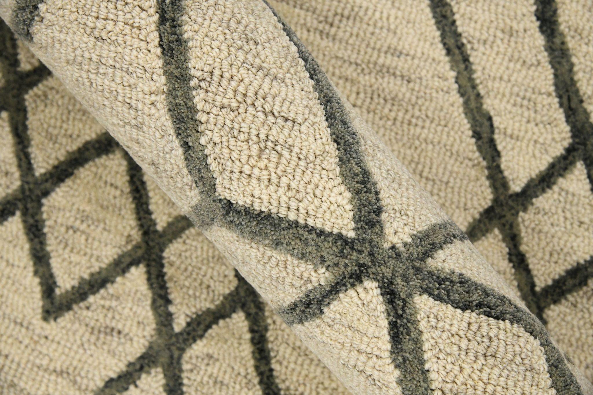 Ivory Wool Vista 5x8 Feet Hand-Tufted Carpet - Rug - Ouch Cart 