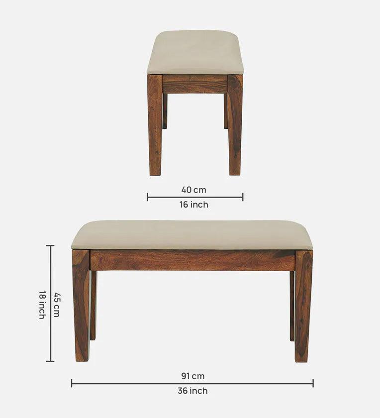 Sheesham Wood 4 Seater Dining Set in Scratch Resistant Honey Oak Finish - Ouch Cart 