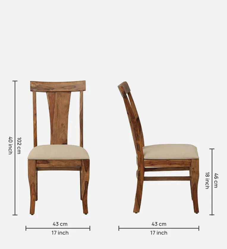 Sheesham Wood 4 Seater Dining Set in Scratch Resistant Honey Oak Finish - Ouch Cart 