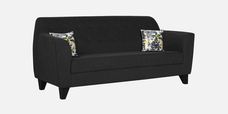 Fabric 3 Seater Sofa In Mystic Black Colour - Ouch Cart 