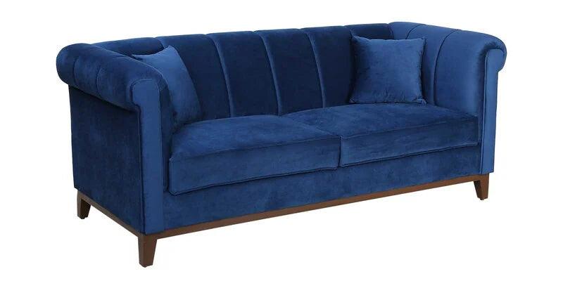 Velvet 3 Seater Sofa In Royal Blue Colour - Ouch Cart 