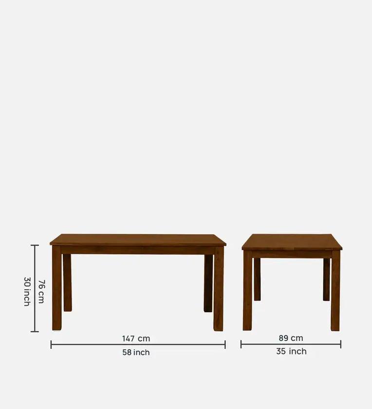 Sheesham Wood 6 Seater Dining Set In Provincial Teak Finish With Bench - Ouch Cart 