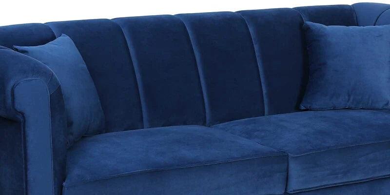 Velvet 3 Seater Sofa In Royal Blue Colour - Ouch Cart 