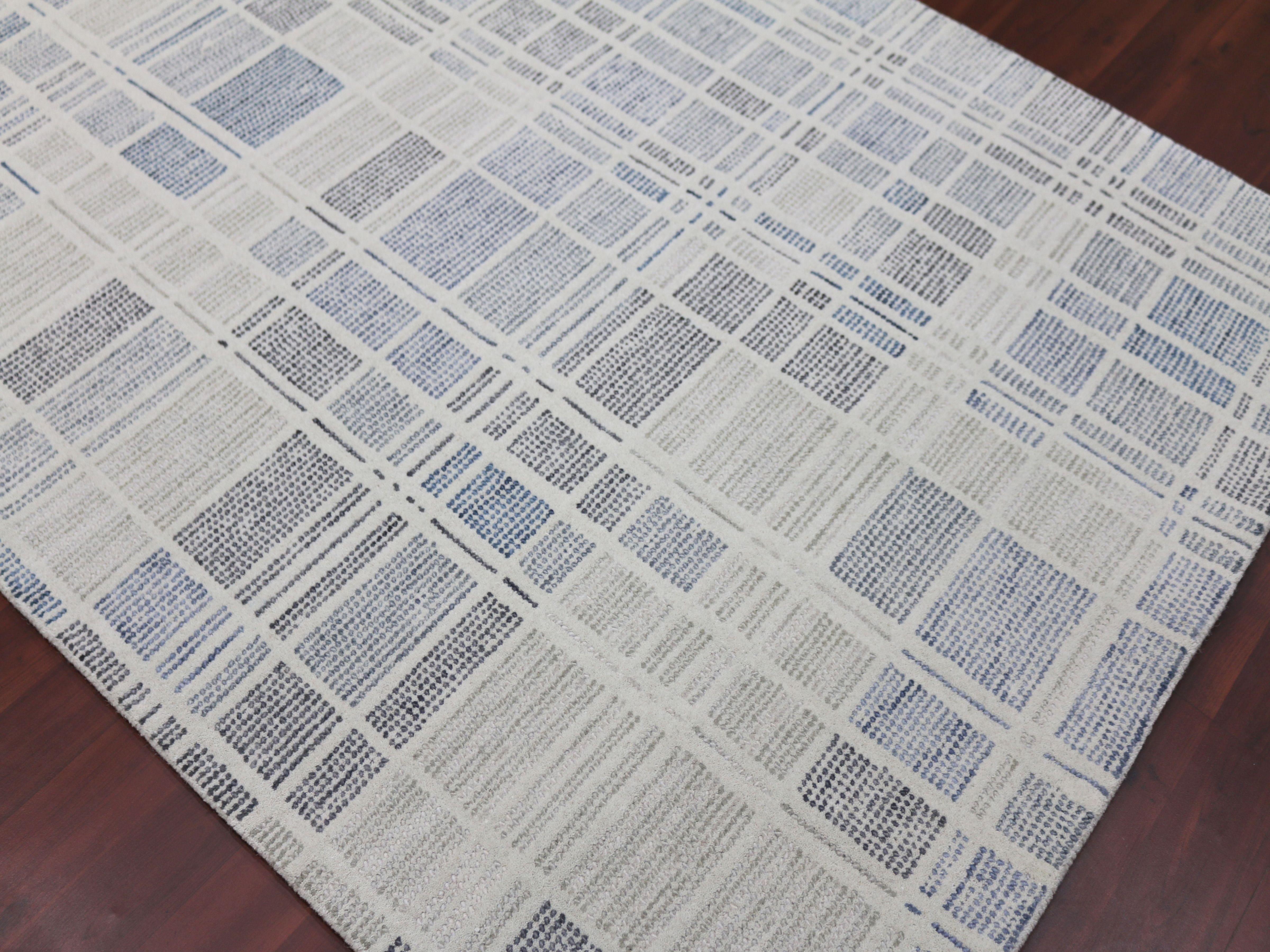 Pewter Wool Vector 5x8 Feet Hand-Tufted Carpet - Rug - Ouch Cart 