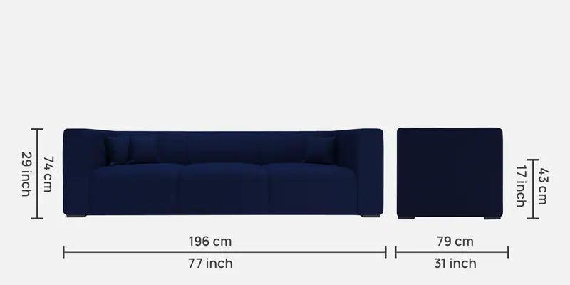 Fabric 3 Seater Sofa In Navy Blue Colour - Ouch Cart 