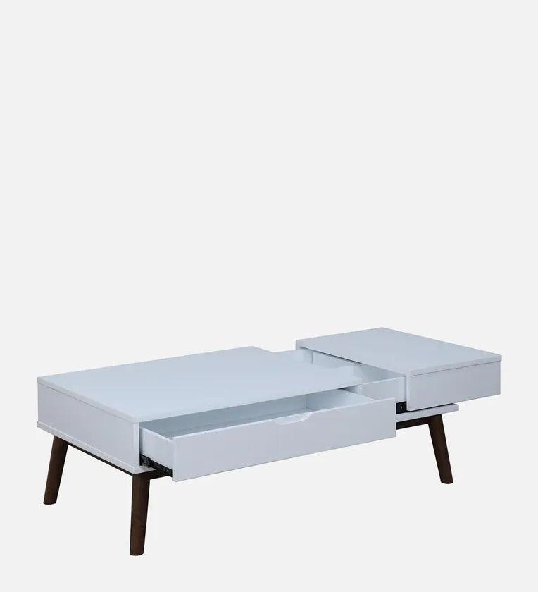 Coffee Table In White Finish - Ouch Cart 