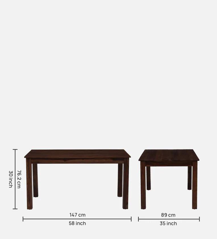 Sheesham Wood 6 Seater Dining Set In Provincial Teak Finish - Ouch Cart 