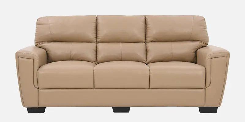 Leatherette 3 Seater Sofa in Beige Colour - Ouch Cart 