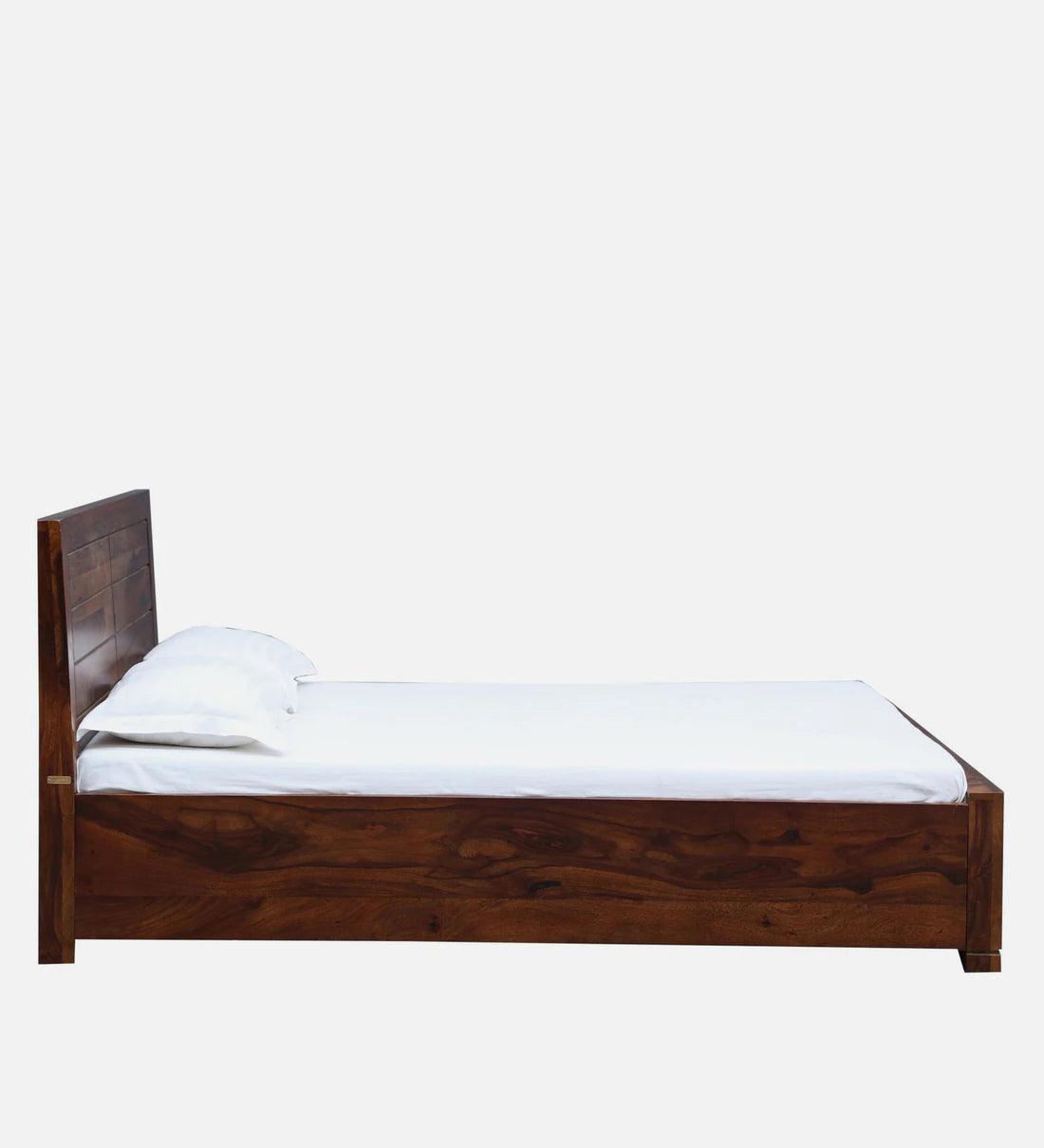 Sheesham Wood King Size Bed In Provincial Teak With BoxStorage - Ouch Cart 