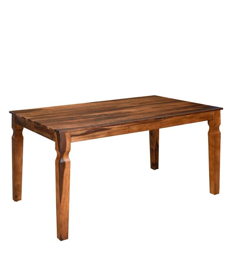 Sheesham Wood 6 Seater Dining Set in Walnut Finish - Ouch Cart 