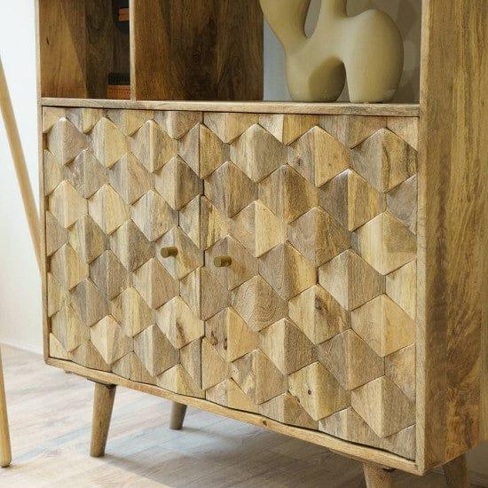 Darwin Mango Wood Sideboard in Natural Finish (Bookshelf) - Ouch Cart 