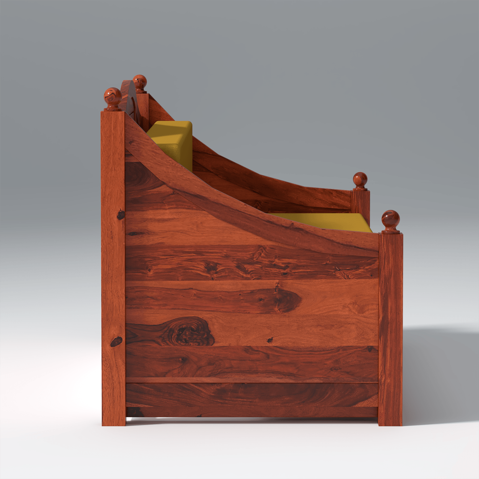 Noddings Nest Sheesham Wood Sofa Cum Bed In Reddish Rosewood - Ouch Cart 