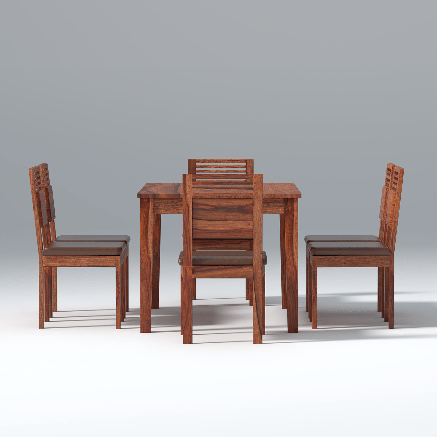 Velour Sheesham wood dining set in Reddish walnut Color with 6 Seating - Ouch Cart 