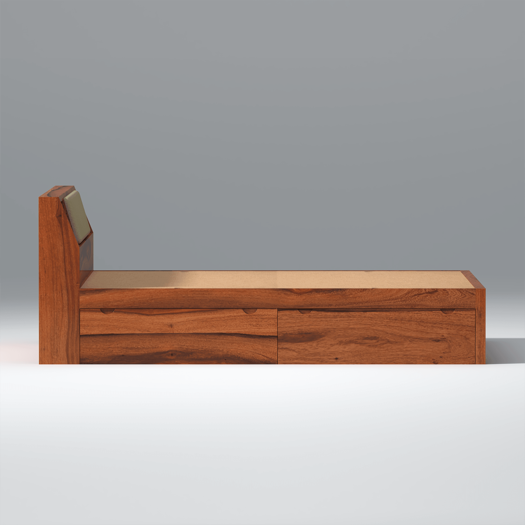 Serene Sheesham Wood bed with Box Storage in Maharani Colour - Ouch Cart 