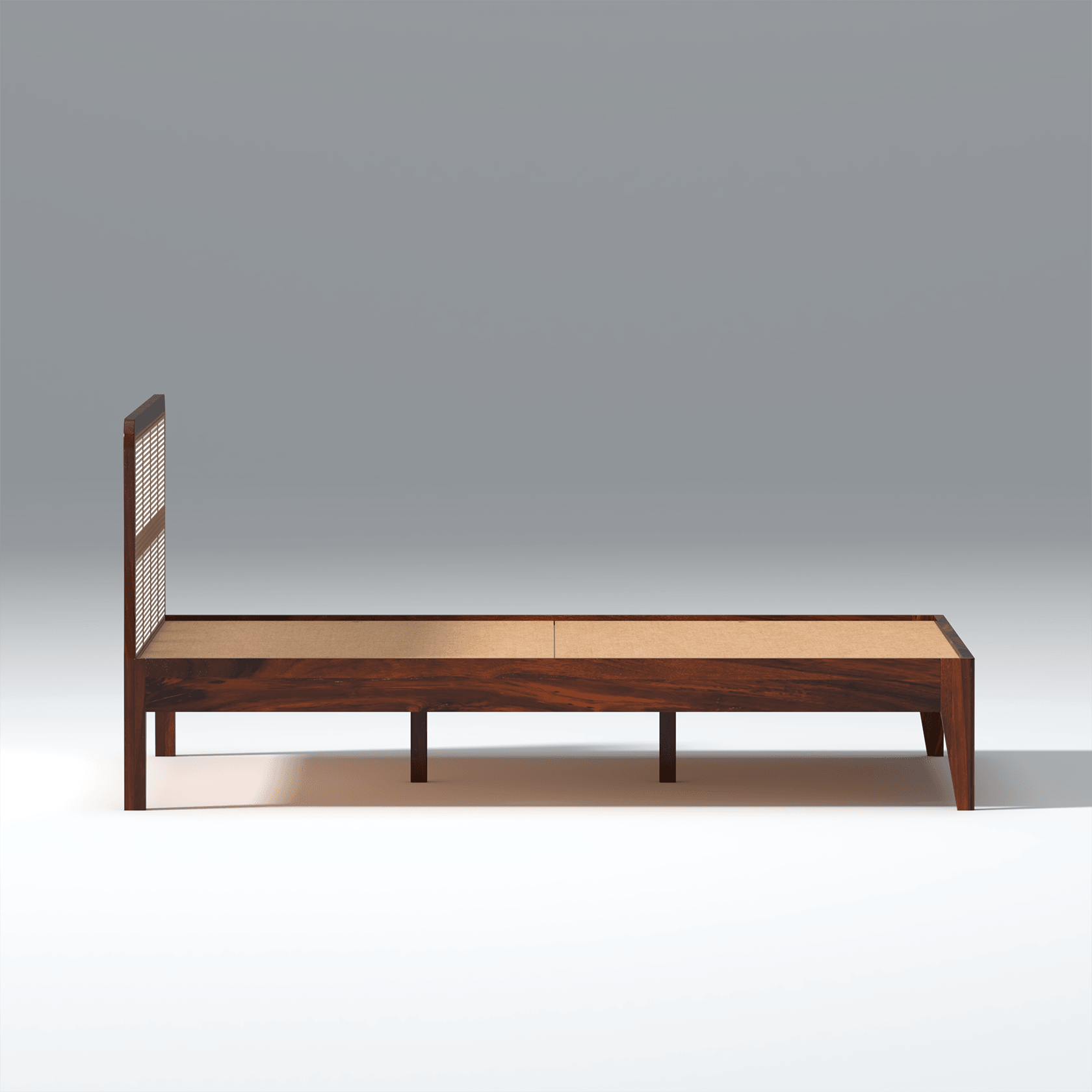 Zen Cane & Sheesham Wood Bed In Maharani Finish - Ouch Cart 