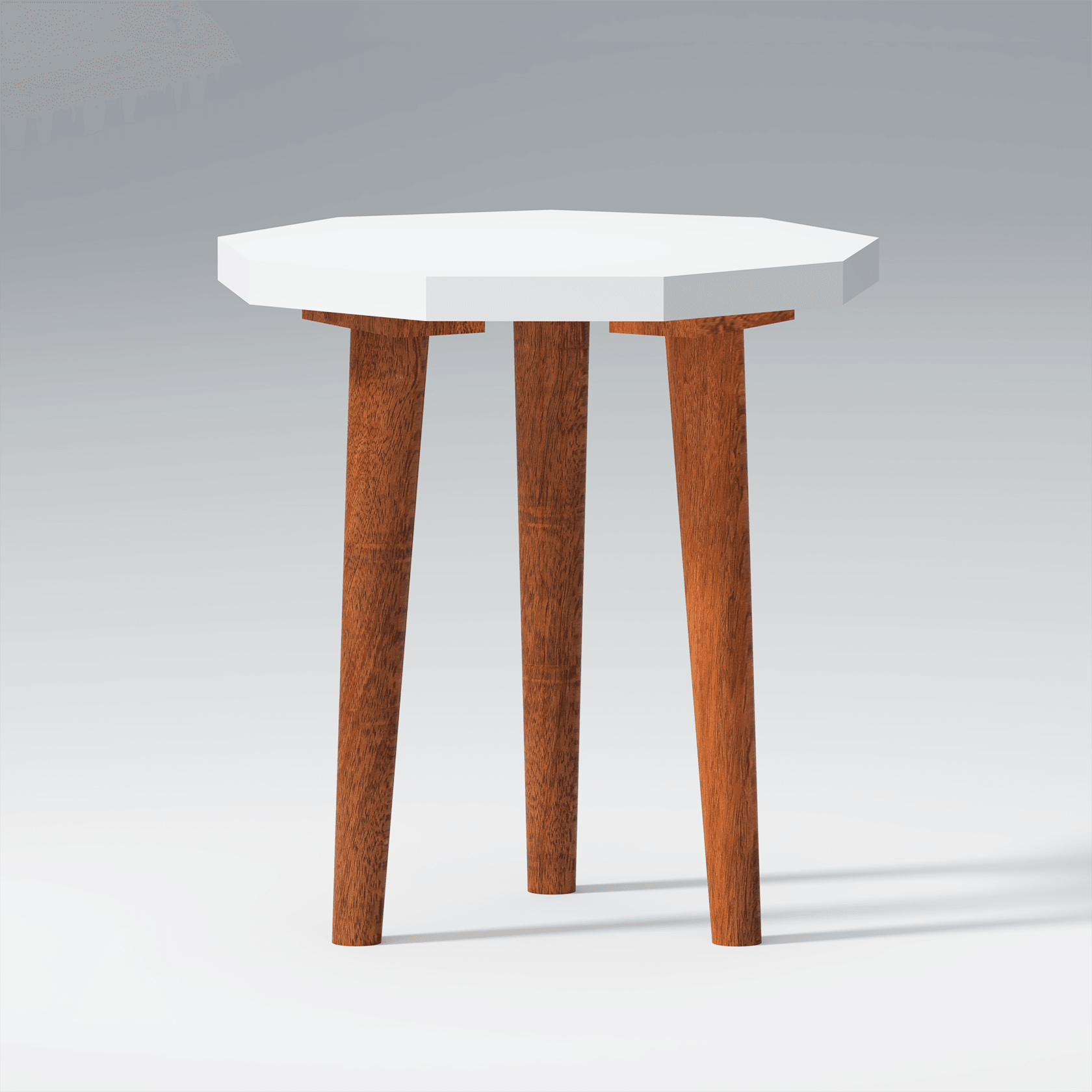 Pineleaf Mango wood and MDF Side Stool In White and Natural - Ouch Cart 