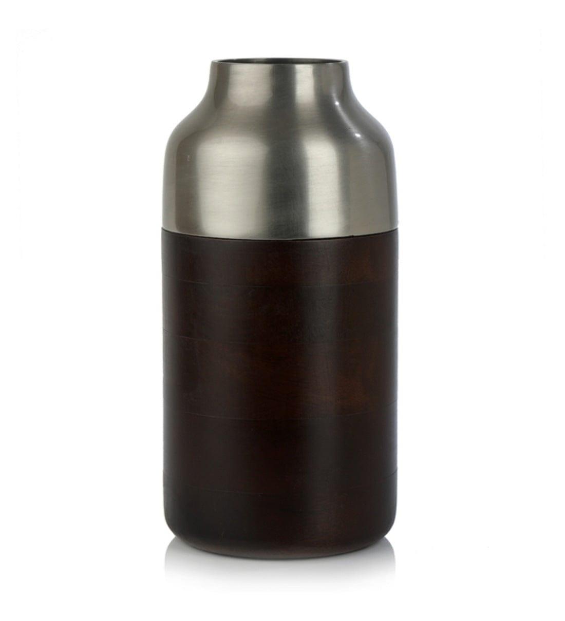 Silver Deidra Paco (Small) Metal Table Vase, - Ouch Cart 