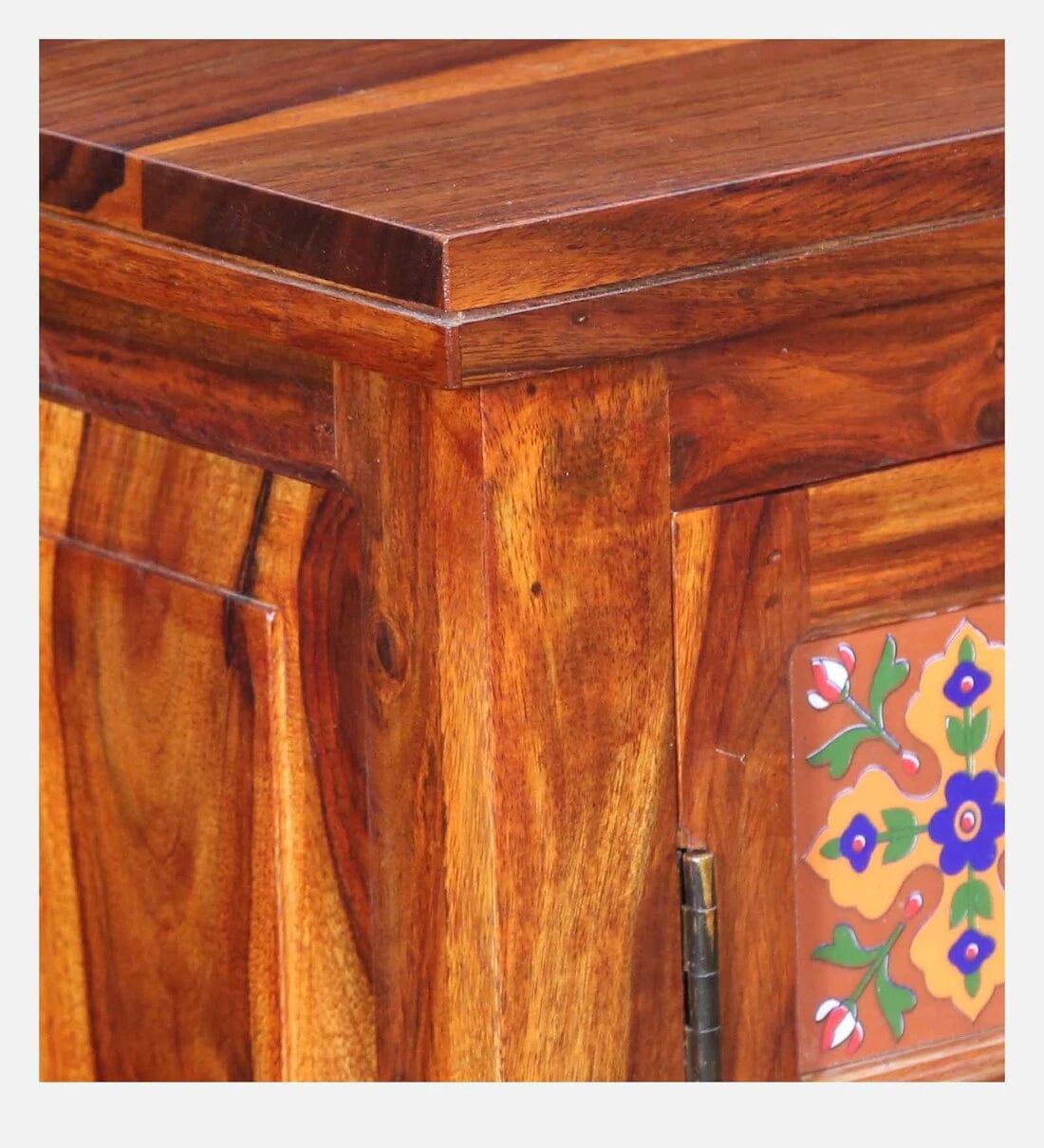 Siramika Sheesham Wood Writing Table In Honey Oak Finish,