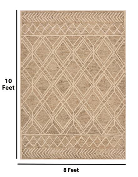 Handmade Indian Premium Wool Rug, comfortable and stylish Rug, 8x10 Feet, Anti-Skid & Anti Slip Backing Carpet , Ideal for Bedroom, Living Room, Dining Room, Kids Room, Office, Saraswati Global Rug.