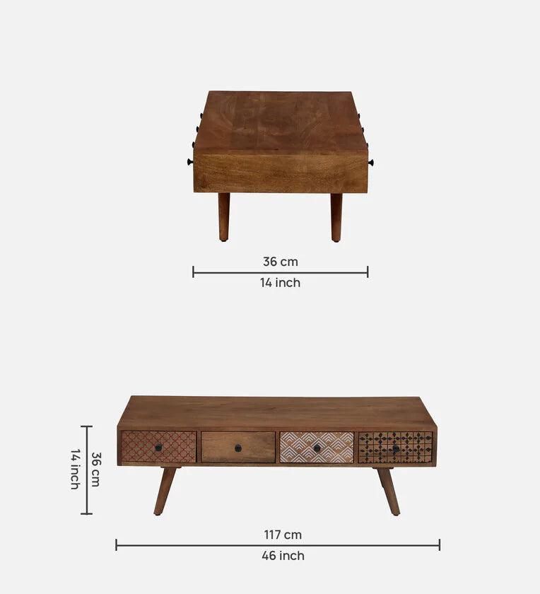 Solid Wood Coffee table Natural Finish - Ouch Cart 