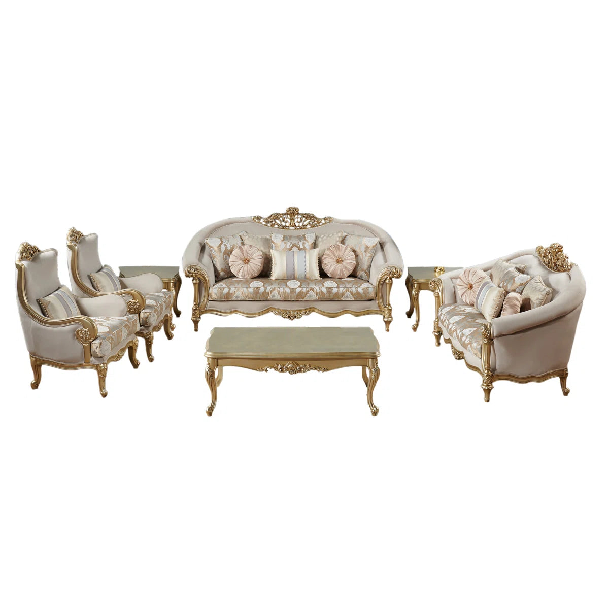 Infinity 7 - Piece Velvet Living Room Set - LUXURY living room sofa set