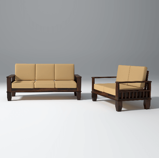 Fugleg Nest Sheesham Walnut Sofa In Dark Walnut Color - Ouch Cart 