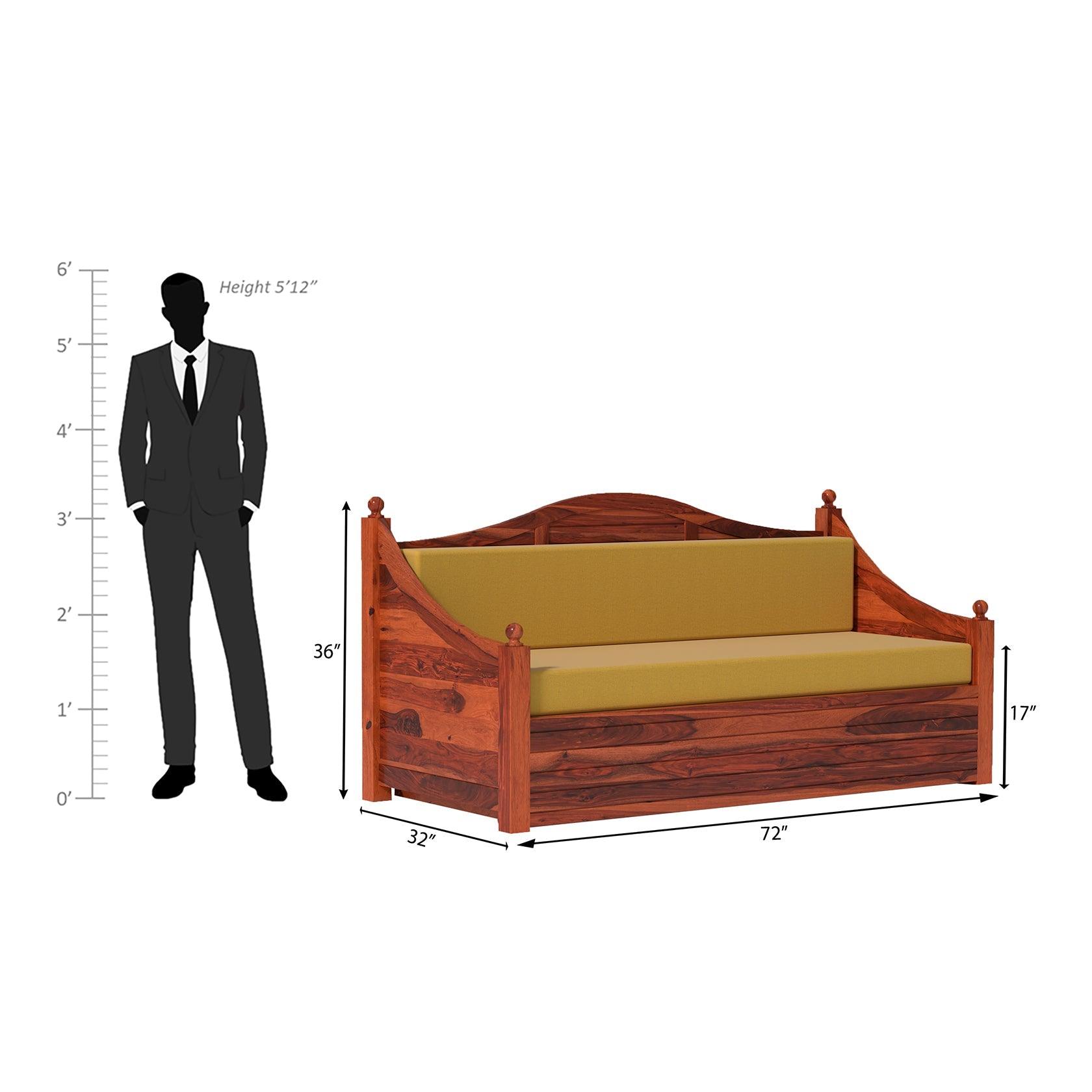 Noddings Nest Sheesham Wood Sofa Cum Bed In Reddish Rosewood - Ouch Cart 