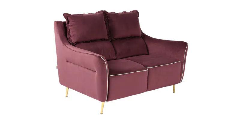 Velvet 2 Seater Sofa In Wine Colour - Ouch Cart 